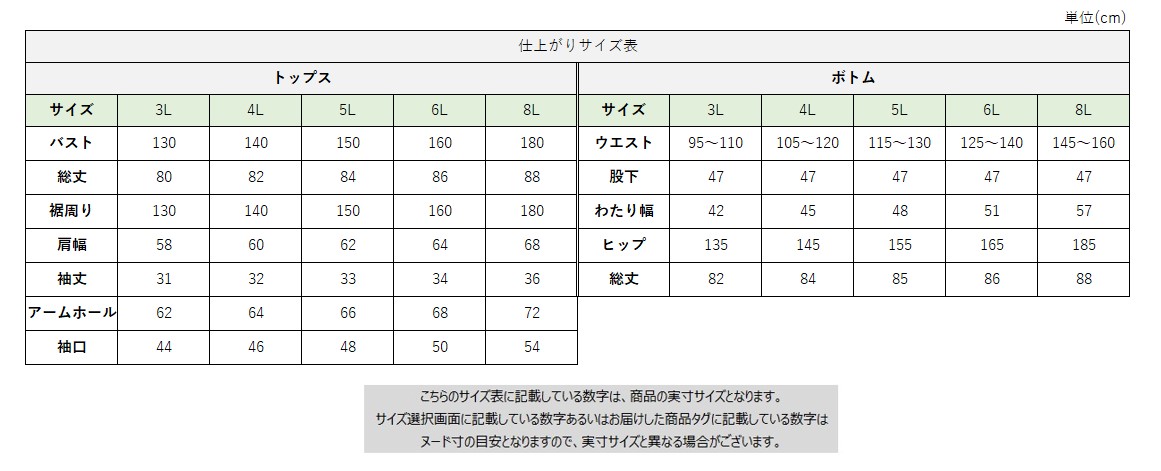サイズチャート