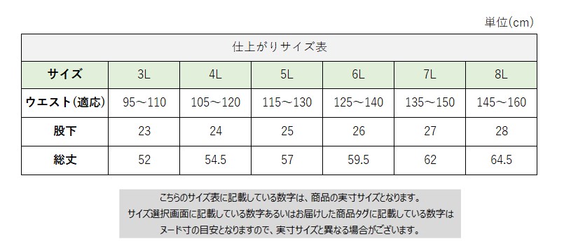 サイズチャート