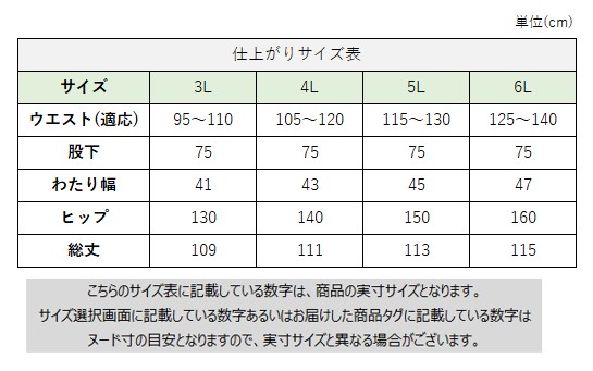 サイズチャート