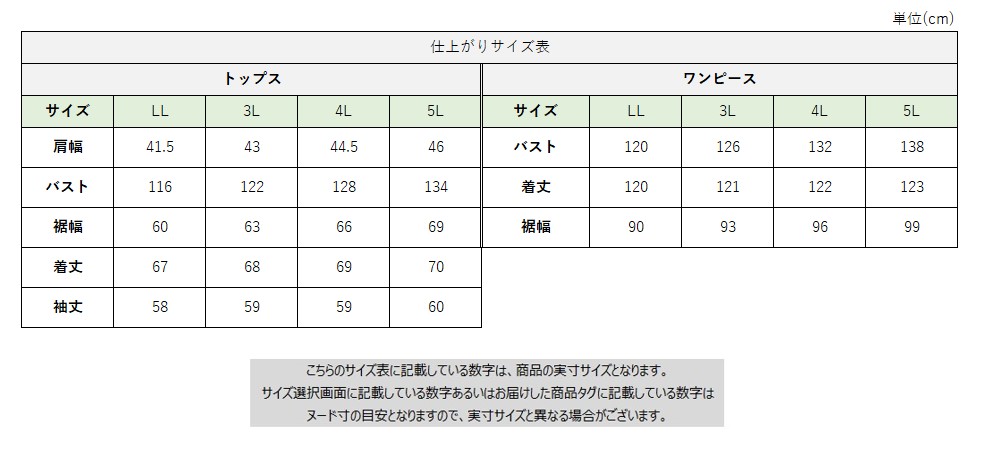 サイズチャート