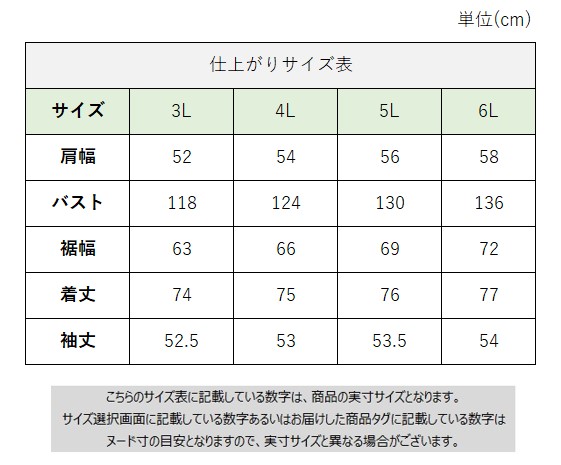 サイズチャート