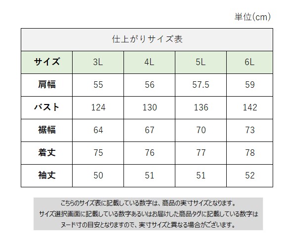 サイズチャート