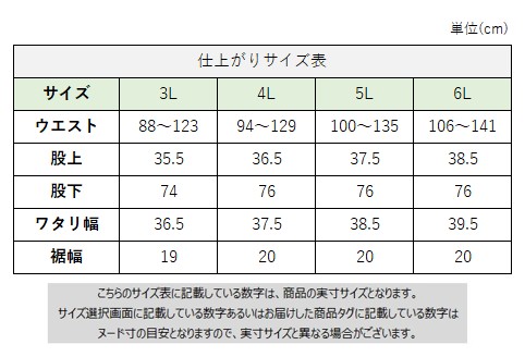 サイズチャート