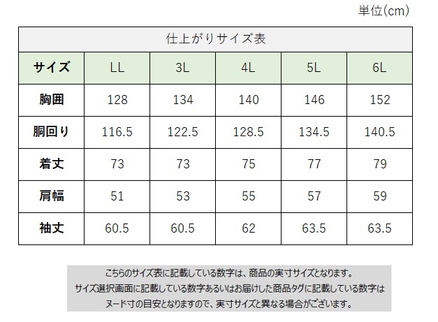 サイズチャート