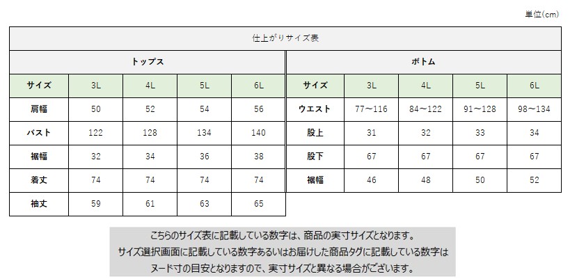 サイズチャート