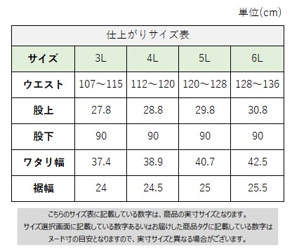 サイズチャート