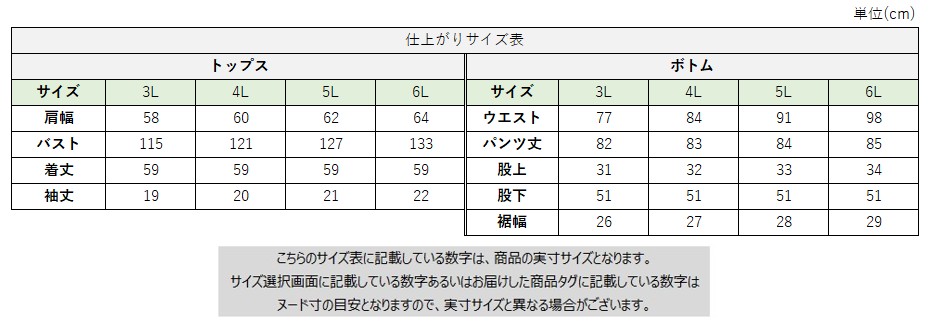 サイズチャート