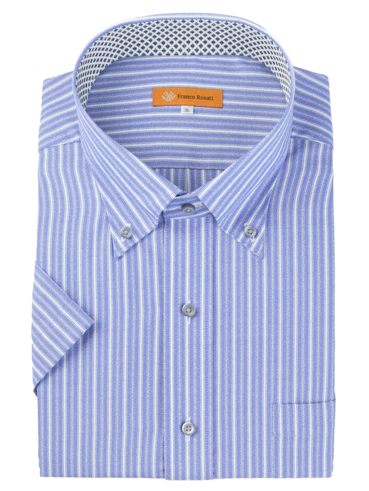 【形態安定】半袖ワイシャツ汗ジミ防止ボタンダウン