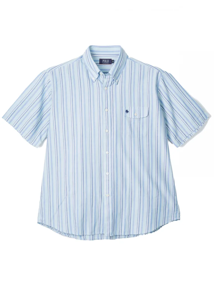 【POLOB.C.S(ポロ・ビーシーエス)】C/L先染めストライプBDシャツ大きいサイズ
