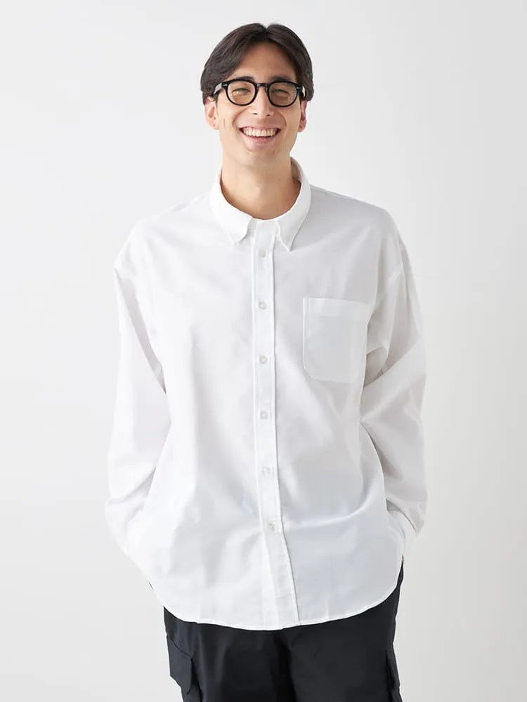 【EL.FO】オックスボタンダウン長袖シャツ大きいサイズ