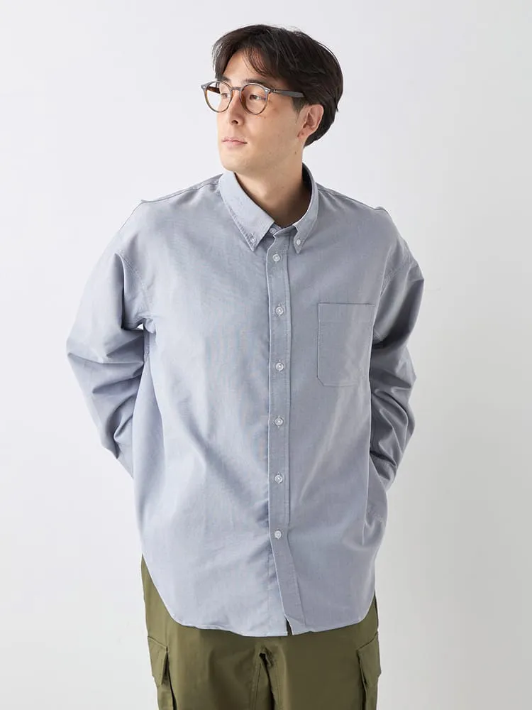 【EL.FO】オックスボタンダウン長袖シャツ大きいサイズ