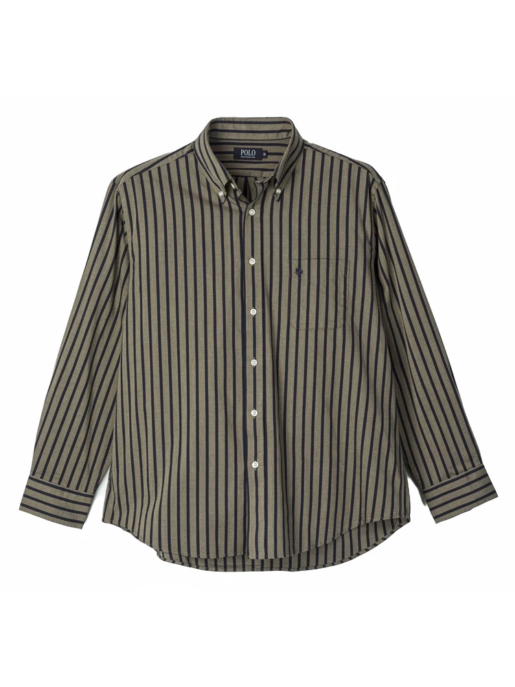 【POLOB.C.S(ポロ・ビーシーエス)】ビエラ起毛レジメンタルストライプ大きいサイズ