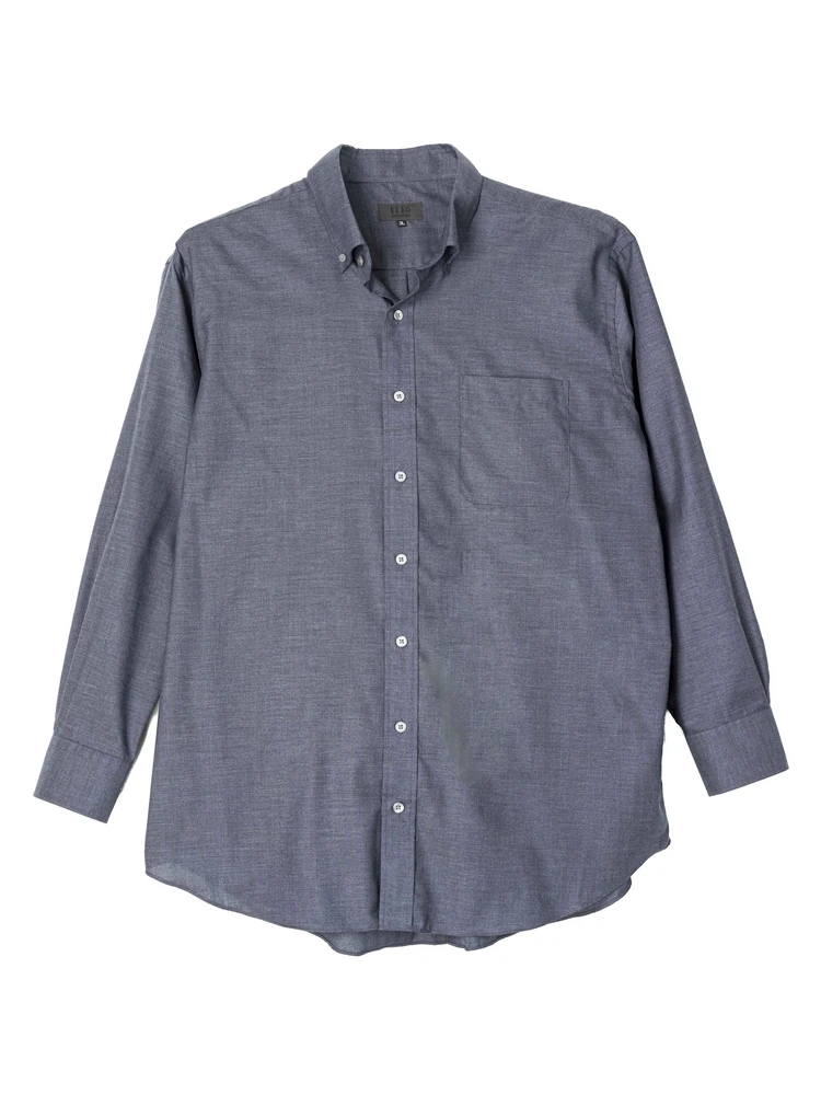 【EL.FOURBANWORKS(エルフォアーバンワークス)】ウールライクボタンダウンシャツ大きいサイズ