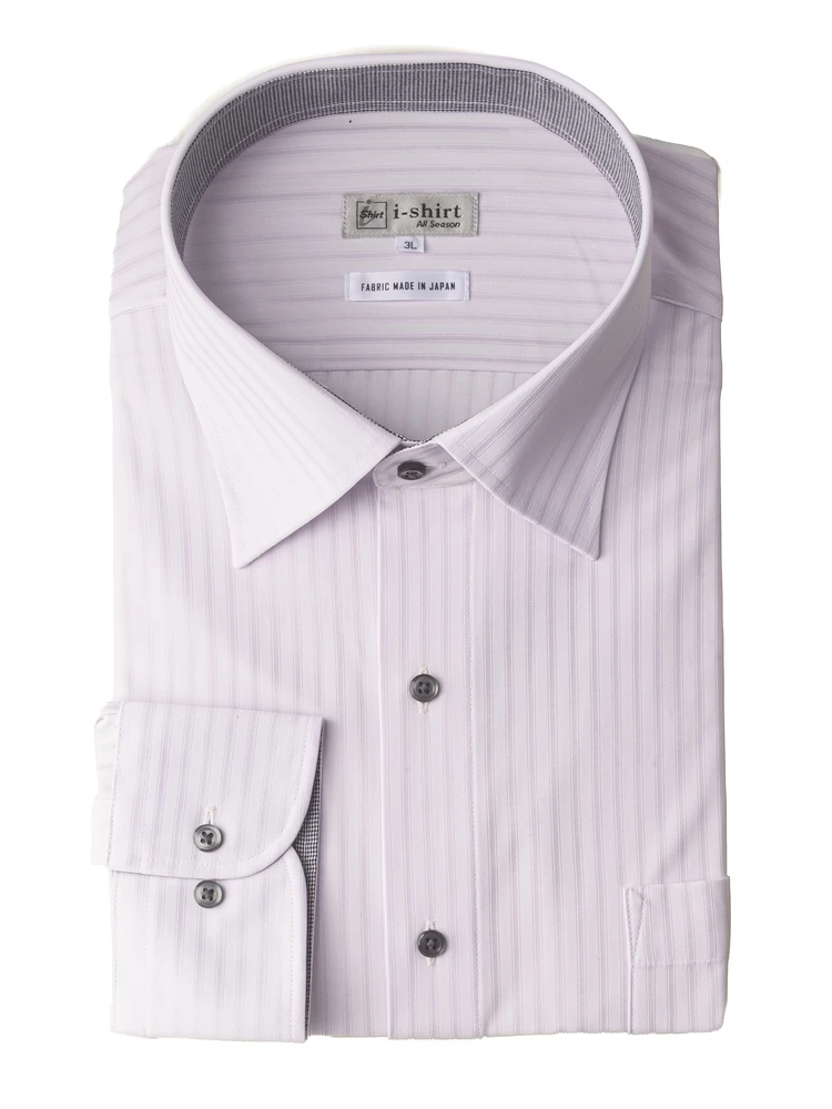 【完全ノーアイロン】長袖アイシャツ別生地切替セミワイド