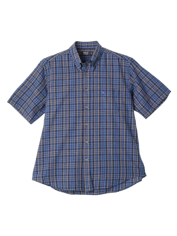 【POLOB.C.S(ポロ・ビーシーエス)】コットンリネンストライプチェック