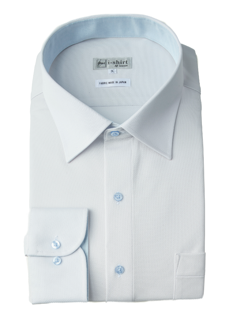 【完全ノーアイロン】長袖アイシャツ別生地切替DRYAIR柄コミセミワイド