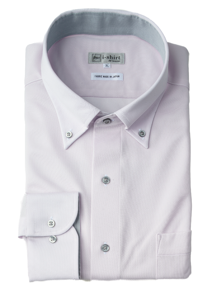 【完全ノーアイロン】長袖アイシャツ別生地切替DRYAIR柄コミボタンダウン
