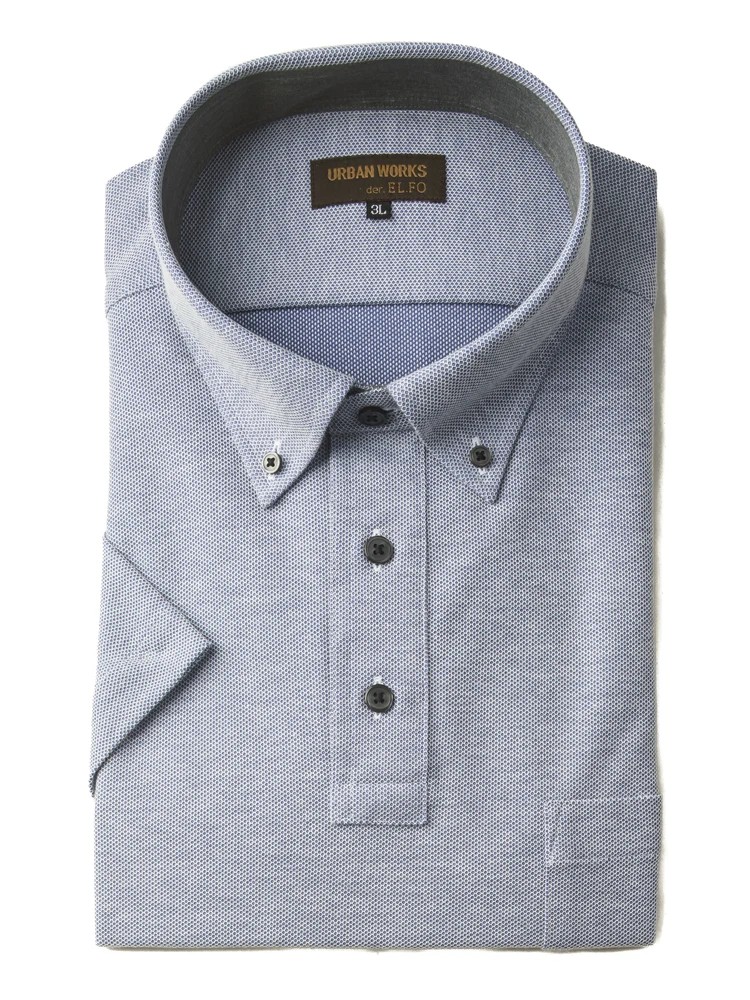 【アーバンワークス】鬼鹿の子BIZポロシャツボタンダウン半袖