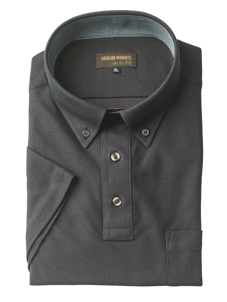 【アーバンワークス】鬼鹿の子BIZポロシャツボタンダウン半袖