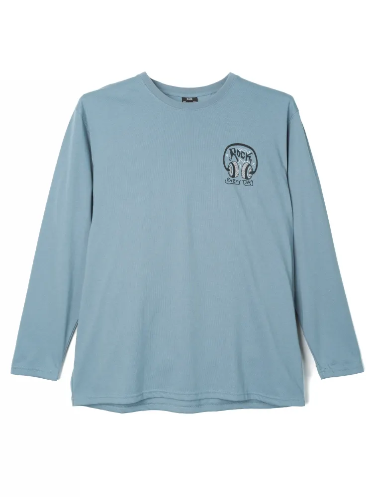 プリントロングＴシャツ（ロックヘッドホン）大きいサイズ