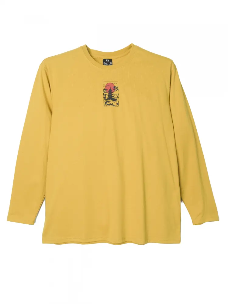 プリントロングＴシャツ（和柄風景）大きいサイズ