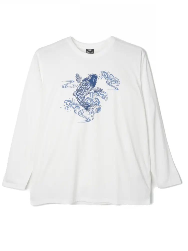 プリントロングＴシャツ（和柄鯉）大きいサイズ