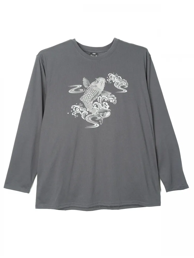 プリントロングＴシャツ（和柄鯉）大きいサイズ
