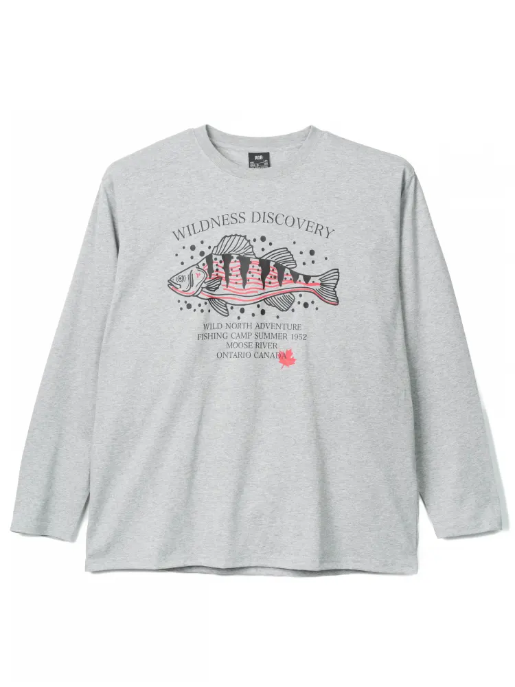 プリントロングＴシャツ（フィッシュ）大きいサイズ