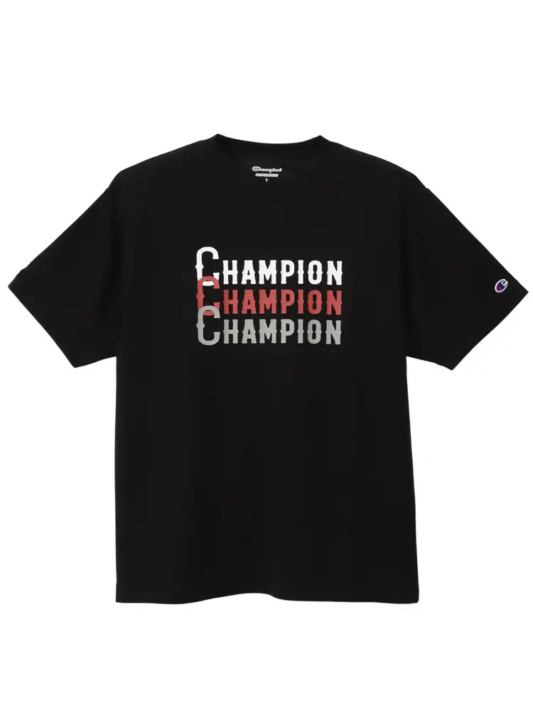 【Champion(チャンピオン)】機能3段ロゴTシャツ大きいサイズ