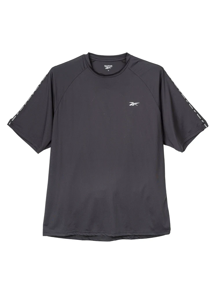 【Reebok(リーボック)】穴あきメッシュロゴテープTシャツ大きいサイズ