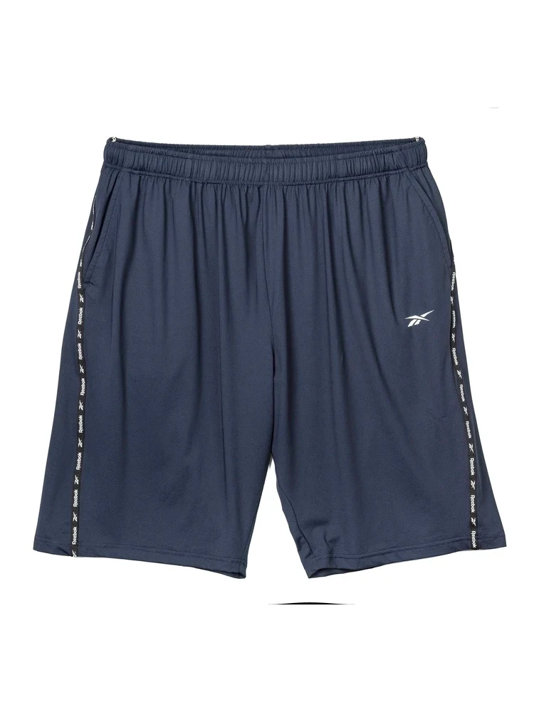 【Reebok(リーボック)】穴あきメッシュロゴテープハーフパンツ大きいサイズ