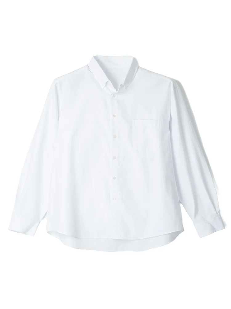 無地オックス長袖シャツ