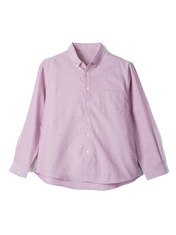 無地オックス長袖シャツ