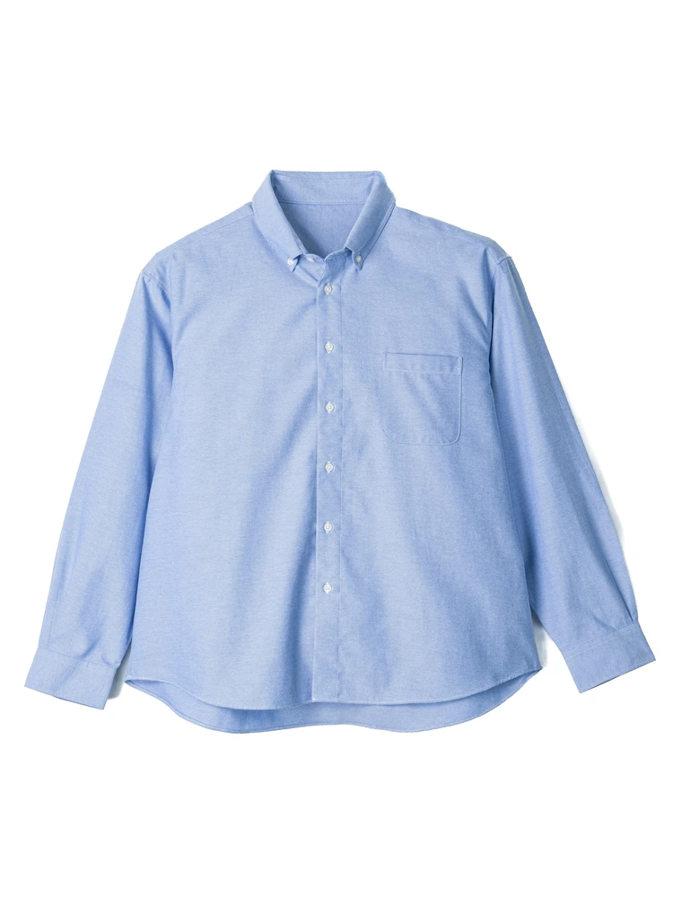 無地オックス長袖シャツ