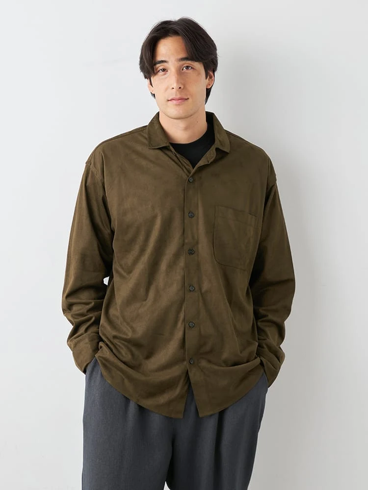 【TSC】合皮ストレッチシャツ大きいサイズ