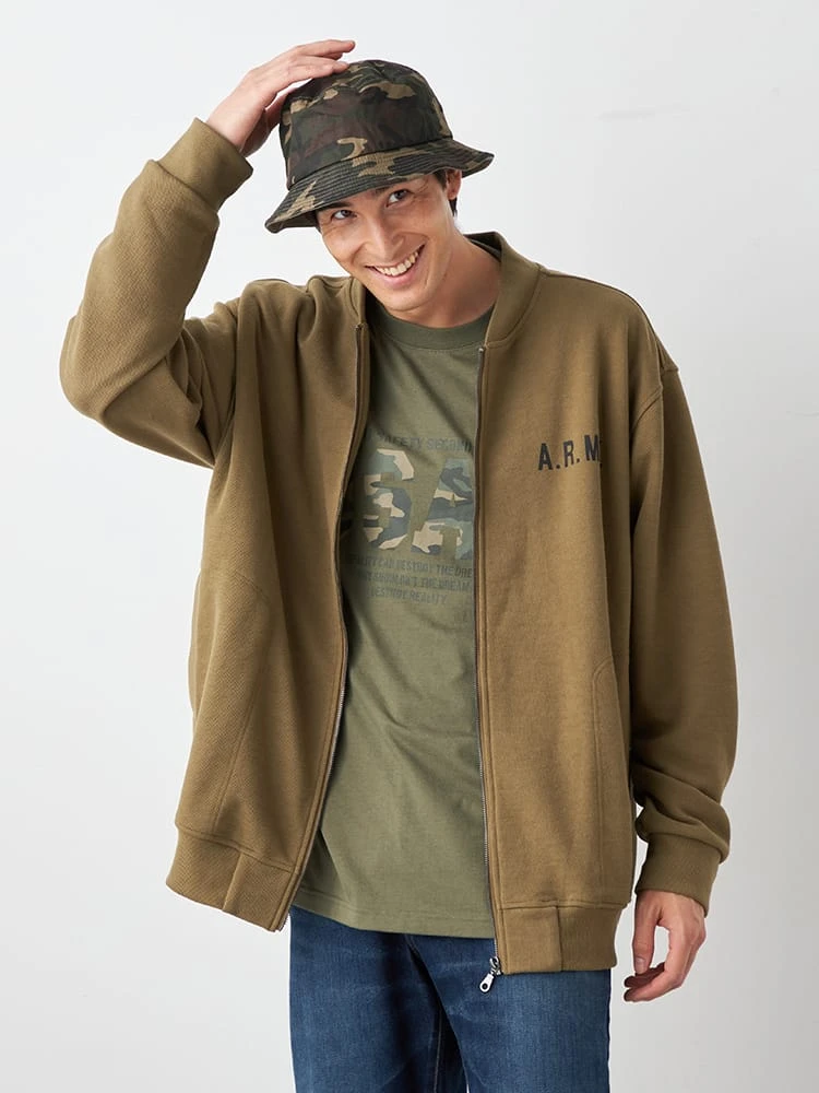 【REDBERETS(レッドベレー)】畔面ダブルフェイスカットブルゾン大きいサイズ