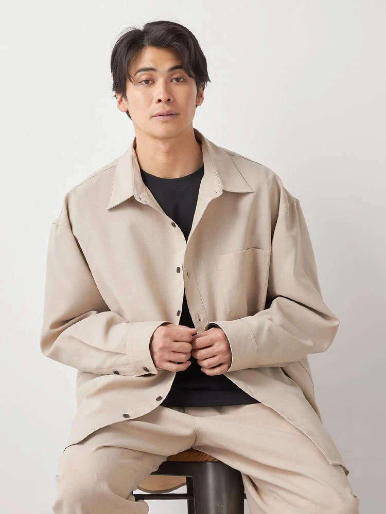 【TSC】テックリネンライトストレッチイージーシャツ