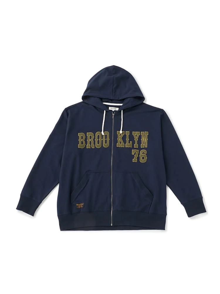 【WILDER&WEST】ミニ裏毛ツイルワッペンスウェットパーカー