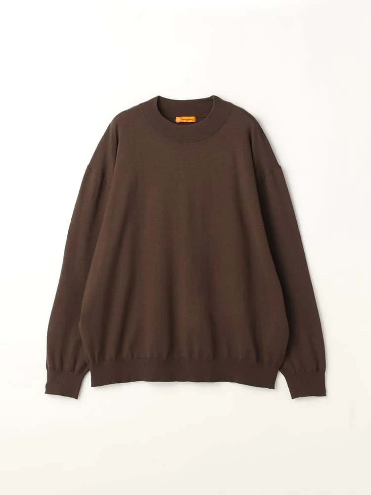 ニット無地モックネック