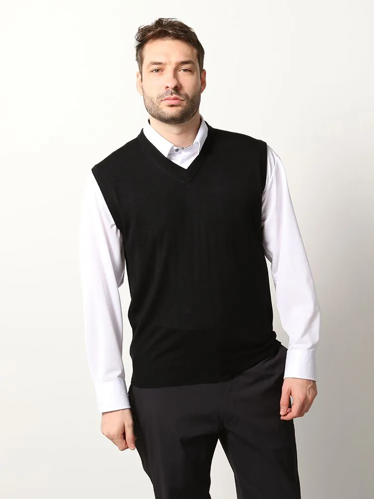 【FOEL(フォーエル)】12G無地Vネックベスト