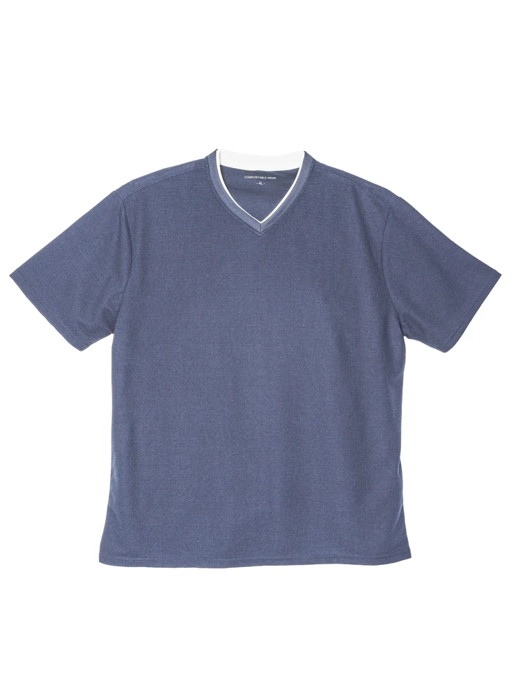 ドライワッフルVネックTシャツ