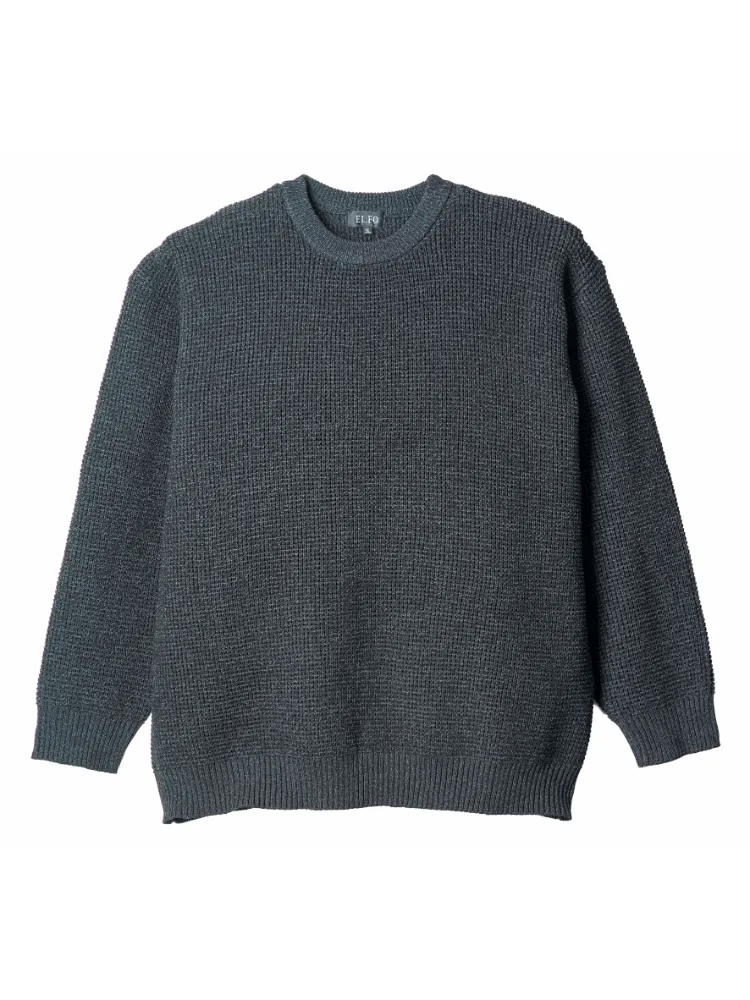 【EL.FO】エアーニット三つ杢ワッフル大きいサイズ