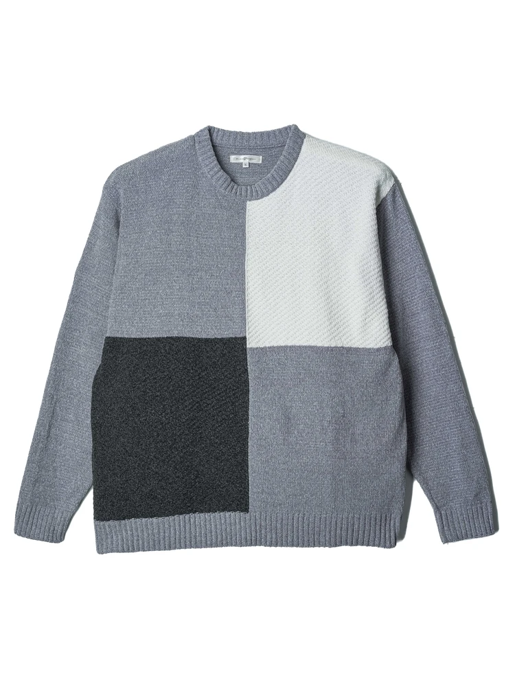 モールブロック切替クルーセーター大きいサイズ