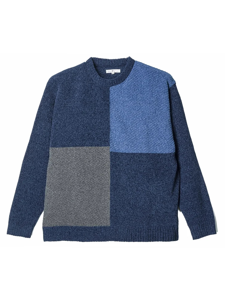 モールブロック切替クルーセーター大きいサイズ