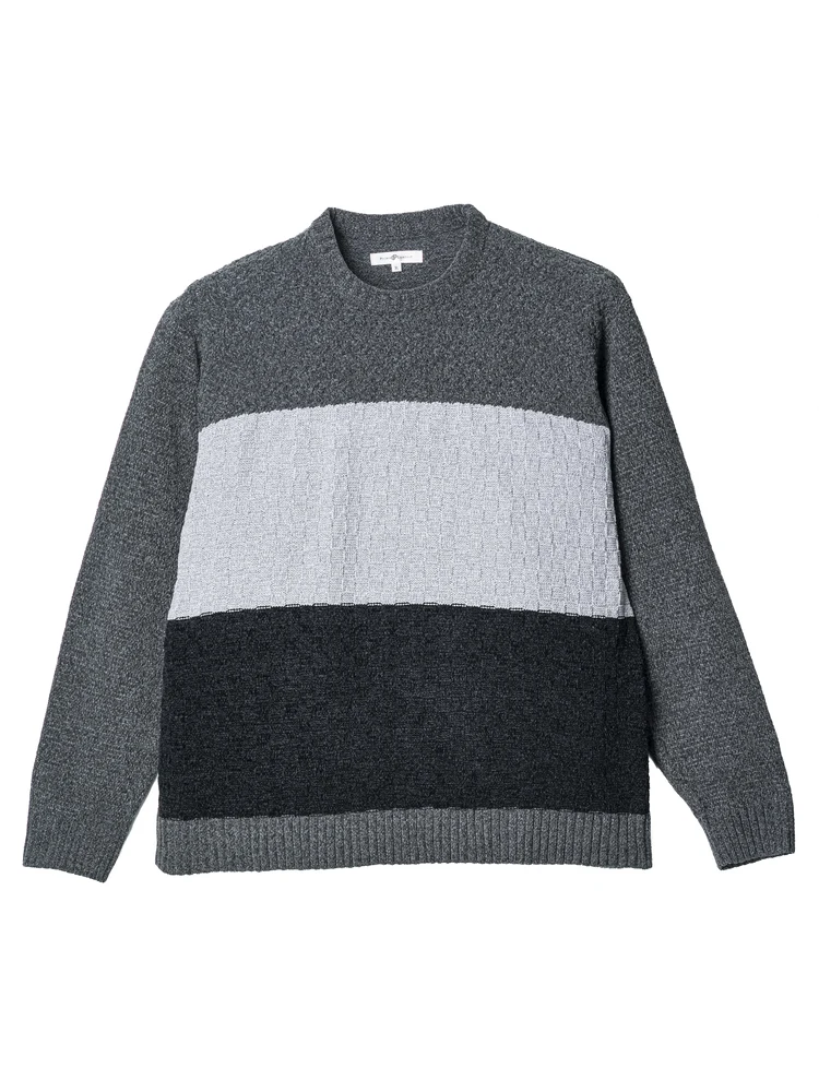 モールバイカラークルーセーター大きいサイズ