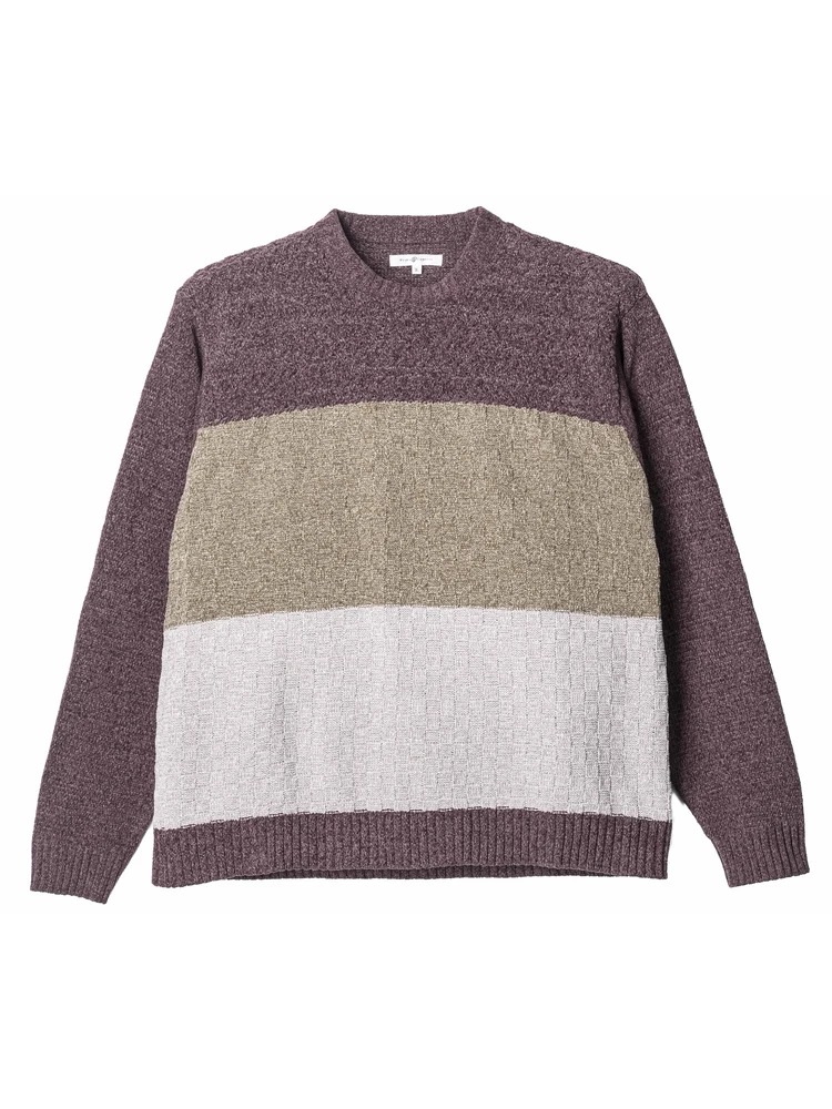 モールバイカラークルーセーター大きいサイズ