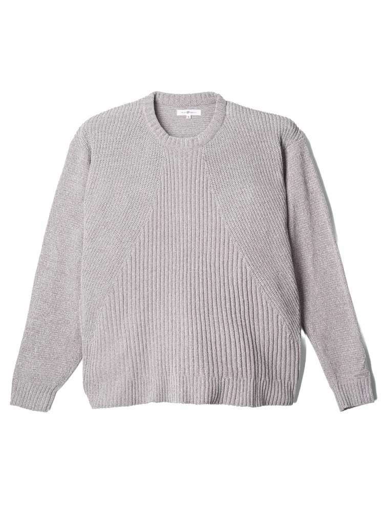 モール地柄クルーセーター大きいサイズ