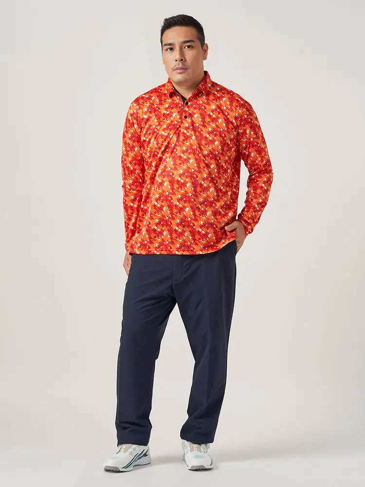 【MIZUNO(ミズノ)】長袖総柄シャツ大きいサイズ