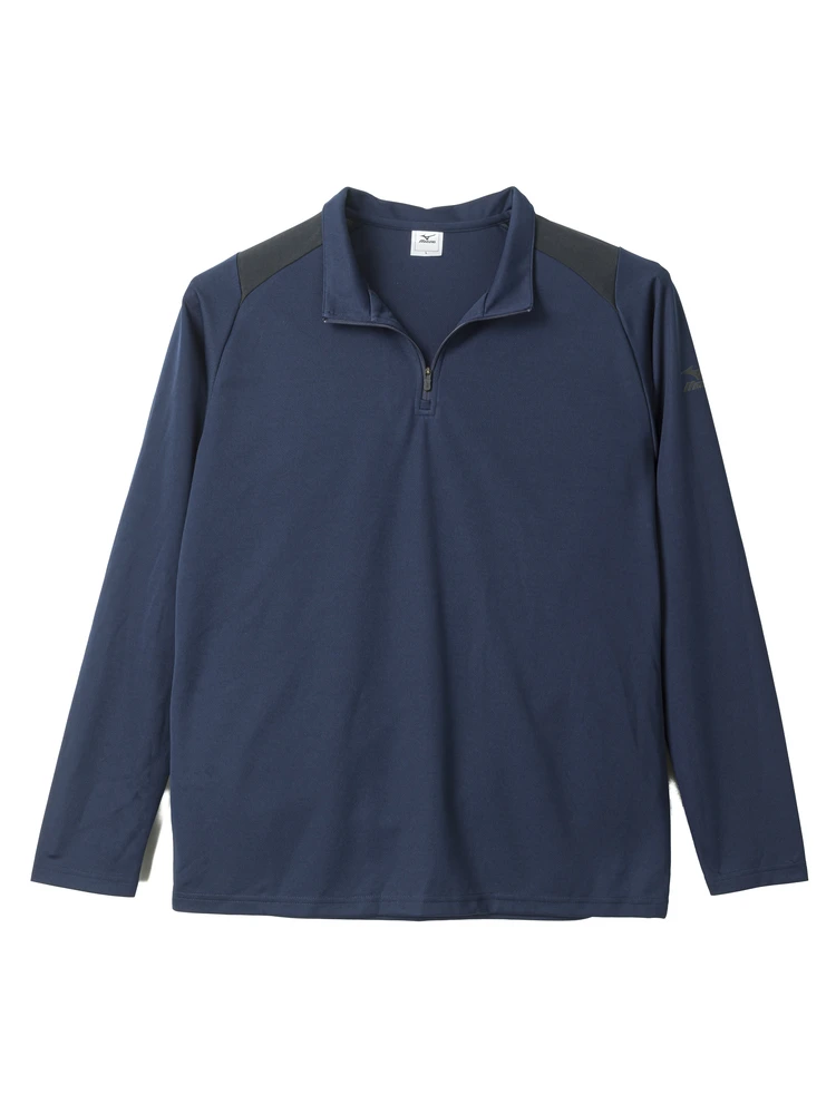 【MIZUNO(ミズノ)】ピュアハイパー長袖ハーフジップTシャツ
