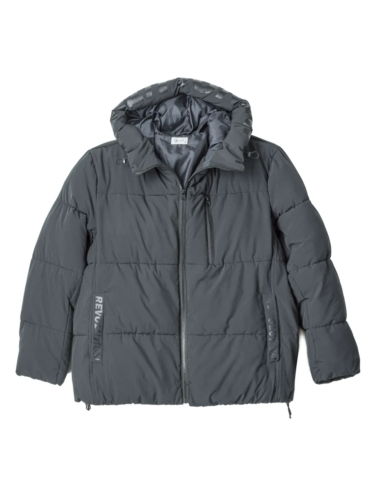 フードプリント中綿ブルゾン大きいサイズ